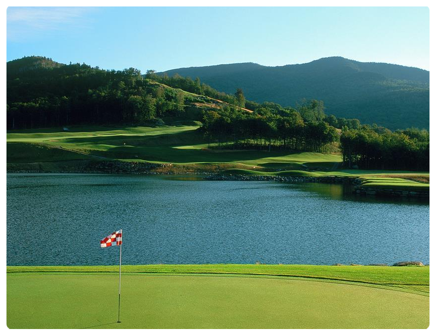 A view of the green at one of the holes at The Mountain Course A view of the green at one of the holes at The Mountain Course